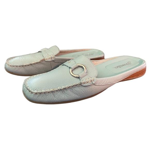 St. John’s Bay Blue Leather Flex Form Slip On Mule Slide Size 7 - Picture 1 of 8